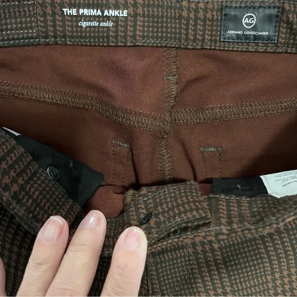AG ADRIANO GOLDSCHMIED PRIMA ANKLE IN HOUNDSTOOTH PLAID FOLKSTONE SIZE 27 - Picture 12 of 15